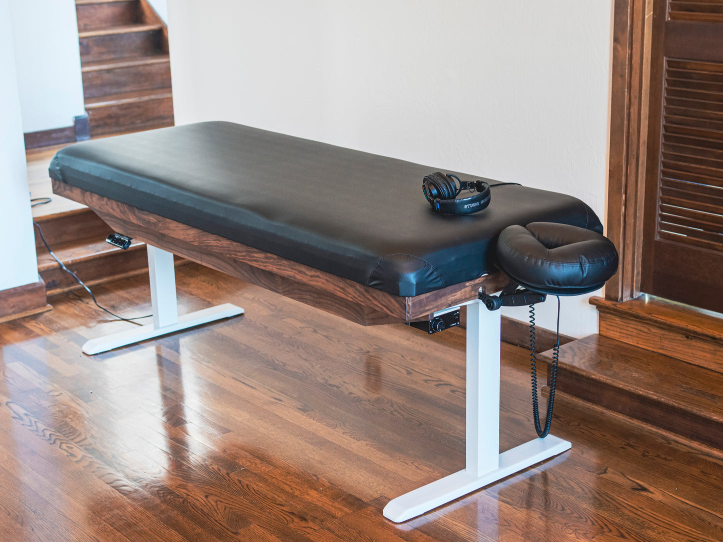 A Crescendo Massage Table with a clear view of the top upholstering.